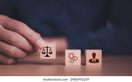 AI Law or AI ethics business concept. Artificial intelligence developing codes. Compliance, Business policy target in digital transformation and responsibility for guarding against unintended bias.