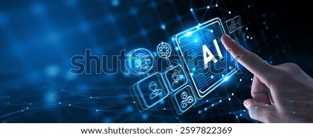 AI Learning and Artificial Intelligence Concept. Business, modern technology, internet and networking concept.