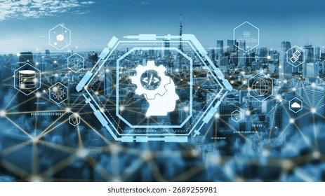 AI machine learning and software development for modern technology solutions. A concept of coding, data science, and algorithm engineering. Motif