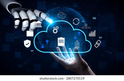 An AI powered cloud computing platform for enterprise business solutions. A central AI system for data storage, security, and processing. Motif