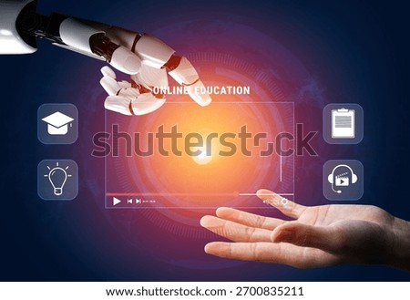 An AI powered online education and e-learning platform. A concept of personalized video courses and adaptive learning in a virtual classroom. Motif