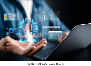 AI smart automation data visualization, artificial intelligence, machine learning, predictive analytics, digital transformation, and business intelligence.