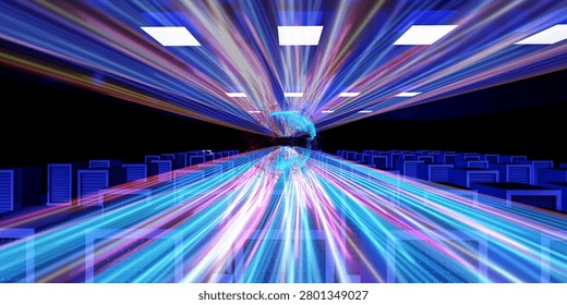 AI Supercomputer Processing Massive Data in Advanced Data Center Infrastructure