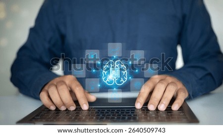 AI system managing cloud-based data analytics for business strategy. Advanced information systems, automation, and predictive insights with big data.
