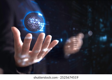 Ai technocarcy data processing Global business, finances, computing and data processing concept digitally 