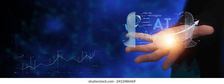 Ai technology, Artificial Intelligence.Big data analysis and business intelligence concepts. Line elements of global business Digital connectivity technology, internet of things, big data