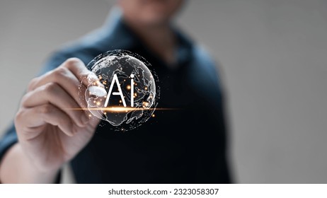 AI technology, AI chatbots communicate and answer questions with business people, artificial intelligence solves problems and assists human decision-making for users to achieve intelligent results.