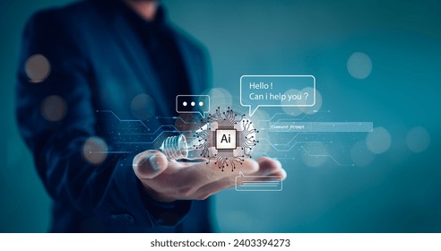 AI technology, AI chatbots communicate and answer questions with business people, artificial intelligence solves problems and assists human decision-making for users to achieve intelligent results.