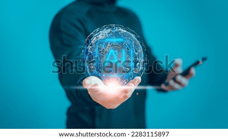 Ai technology, cloud computing. Digital transformation change management, internet of things. Technology bigdata and business process strategy, Financial management, smart industry and world map.
