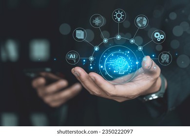 Ai technology concept, Artificial Intelligence. technology transformation, Auto Chat with AI, AI machine learning.