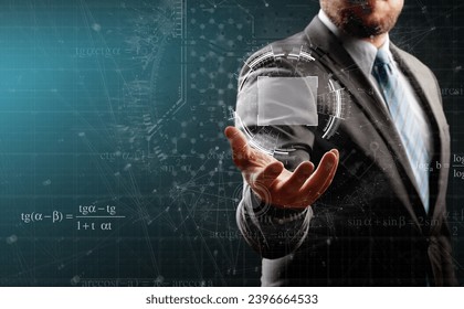 Ai technology, man using smart robot intelligence