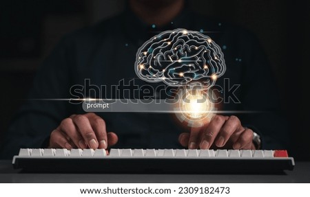 ai, technology, processor, unit, artificial intelligence, central processing unit, innovation, process, training, neural. typing prompt to training artificial intelligence algorithm. innovation tech.