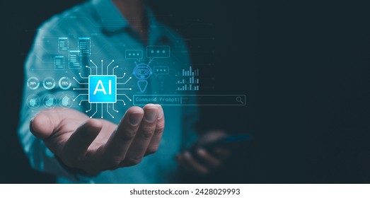 AI technology utilized in developing online customer services through digital chatbots, robot applications powered by OpenAI.futuristic and imaginative technology, virtual assistants on internet.