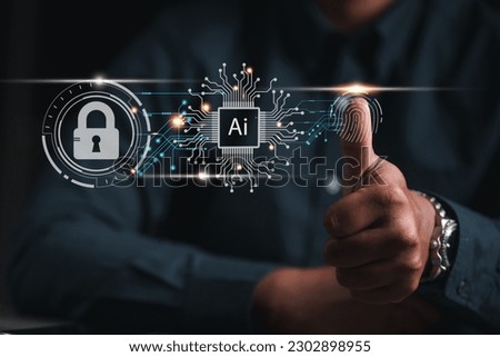 ai, unit, technology, processor, artificial intelligence, innovation, central processing unit, innovative, process, neural. touching to unlock padlock for artificial intelligence machine learning.
