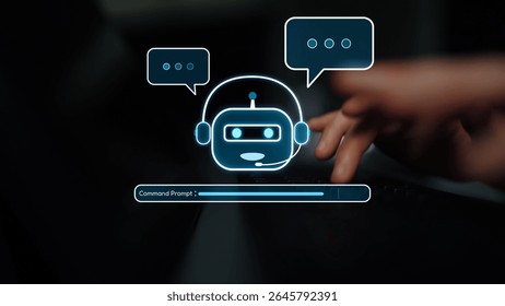 AI Virtual Assistant Artificial Intelligence Chatbot Controlled by Prompt Engineering for Explainable Generative AI information and LLM Deep Learning Technology for Smart Business Work Support. Muxer