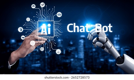 AI Virtual Assistant Artificial Intelligence Chatbot Controlled by Prompt Engineering for Explainable Generative AI information and LLM Deep Learning Technology for Smart Business Work Support. Vouch