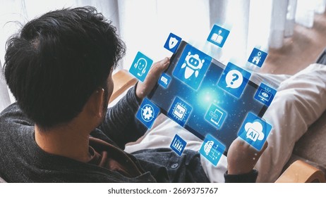 AI Virtual Assistant Artificial Intelligence Chatbot Controlled by Prompt Engineering for Explainable Generative AI information and LLM Deep Learning Technology for Smart Business Work Support. Spire
