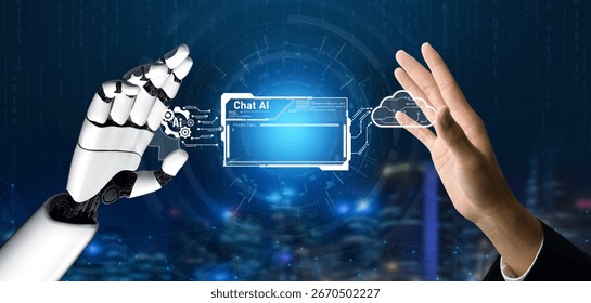 AI Virtual Assistant Artificial Intelligence Chatbot Controlled by Prompt Engineering for Explainable Generative AI information and LLM Deep Learning Technology for Smart Business Work Support. Vouch