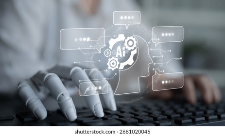 AI Virtual Assistant Artificial Intelligence Chatbot Controlled by Prompt Engineering for Explainable Generative AI information and LLM Deep Learning Technology for Smart Business Work Support. Latch