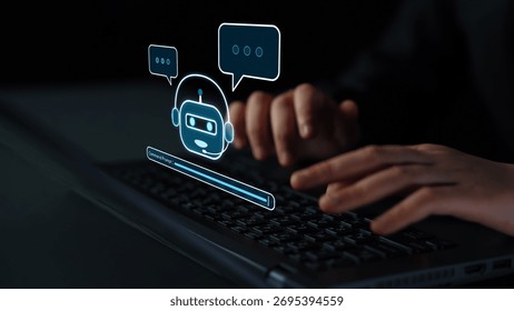 AI Virtual Assistant Artificial Intelligence Chatbot Controlled by Prompt Engineering for Explainable Generative AI information and LLM Deep Learning Technology for Smart Business Work Support. Muxer