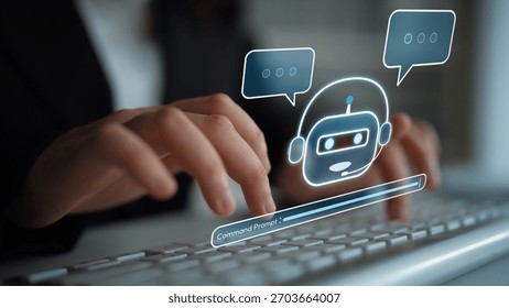 AI Virtual Assistant Artificial Intelligence Chatbot Controlled by Prompt Engineering for Explainable Generative AI information and LLM Deep Learning Technology for Smart Business Work Support. Muxer