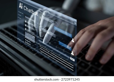 AI Virtual Assistant Artificial Intelligence Chatbot Controlled by Prompt Engineering for Explainable Generative AI information and LLM Deep Learning Technology for Smart Business Work Support. Latch