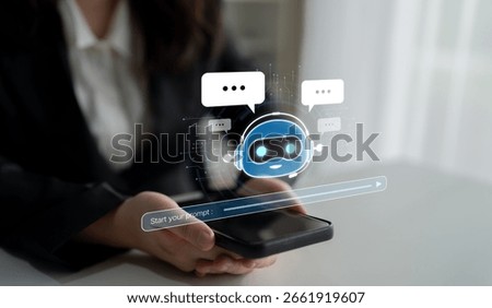 AI Virtual Assistant Artificial Intelligence Chatbot Controlled by Prompt Engineering for Explainable Generative AI information and LLM Deep Learning Technology for Smart Business Work Support. Spline
