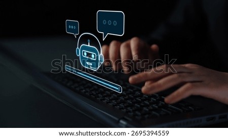 AI Virtual Assistant Artificial Intelligence Chatbot Controlled by Prompt Engineering for Explainable Generative AI information and LLM Deep Learning Technology for Smart Business Work Support. Muxer