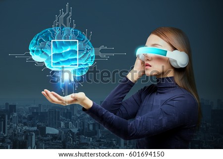 AI(Artificial Intelligence) concept, 3D rendering, abstract image visual