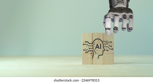 AI-Artificial intelligence innovation. AI adoption and operational support. AI with digital brain, predictive analytics, data analysis. Electronic mind. Neuronet, deep machine learning concept.