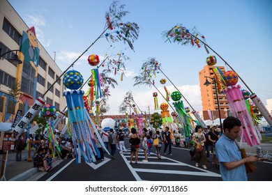 Aichi, JAPAN - August 6, 2016: Anjo Tanabata festival.,Anjo Tanabata Festival celebrations in Aichi on August 6th 2016.