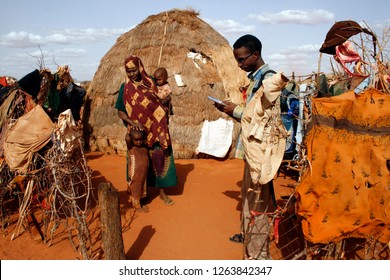 An Aid Worker Collects Health And (mal)nutrition Data During A Field Visit In Mandera, Northeastern Kenya. July 2009. Malnutrition Is A Big Problem Among Children Under 5 In This Arid Border Town.