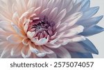 An AI-generated image featuring a mesmerizing flower with ethereal, translucent petals in a captivating blend of light pink, blue, and lavender, creating a sense of delicate beauty against a pure whit