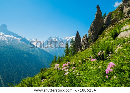 Aiguilette d Argentiere and Mont Blanc, Argentiere, France