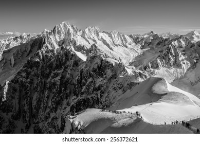 Aiguille du Midi - Skiing Adventure - Monochrome