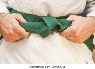 Aikido Green Belt On Kimono