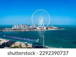 The Ain Dubai or Dubai Eye Observation Wheel on BlueWaters Island off the coast by JBR beach in the UAE
