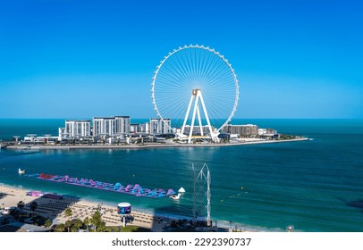 The Ain Dubai or Dubai Eye Observation Wheel on BlueWaters Island off the coast by JBR beach in the UAE - Powered by Shutterstock