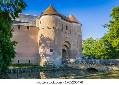 Ainay-Le-Vieil, France - September 19th 2019: View on the 13th century fortification of the Ainay Le Vieil castle, situated in the Berry region of France - Shutterstock ID 1905205498