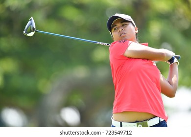 Ainil Bakar Of Malaysia In Action During First Round The PTT Thailand LPGA Masters 2017 At Panya Indra Golf Club. On September 13, 2017 In Bangkok, Thailand.