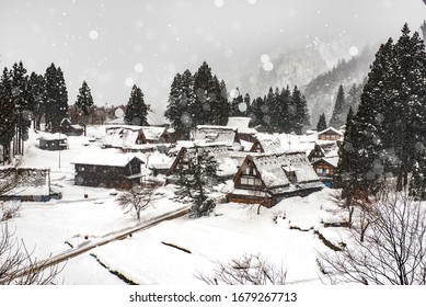 Ainokura Village In Winter, Gokayama, Toyama, Japan