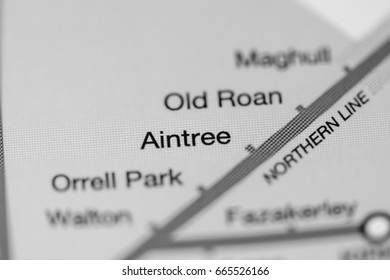 Aintree Station. Liverpool Metro Map.