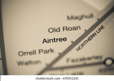 Aintree Station. Liverpool Metro Map.