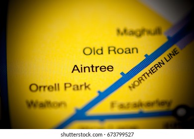 Aintree Station. Liverpool Metro Map.