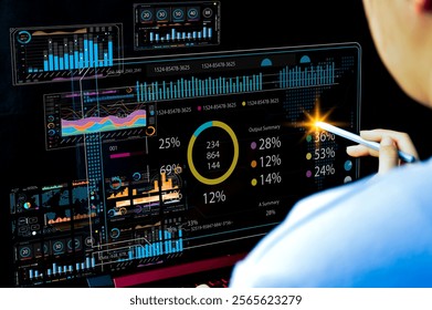 AI-powered dashboard data analysis concept