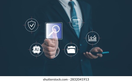 AI-powered document management with intelligent data search, secure file organization, business analytics, digital workflow, information retrieval, enterprise productivity and automation.