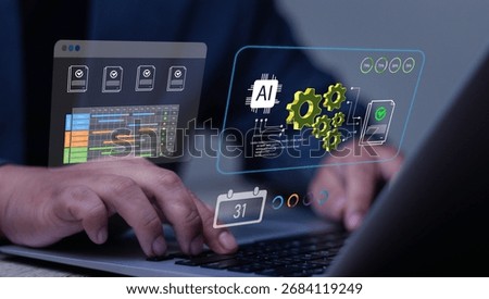 AI-powered Document Management System (DMS) for business process automation. Professional managing digital document workflow, approval, and ensuring corporate compliance online.