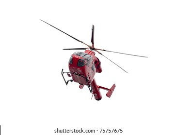 Air ambulance helicopter isolated on white background, London - UK
