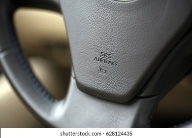 Air Bag Logo On A Steering Wheel