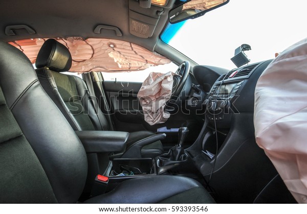 Air bags deployed
from a nasty car accident
